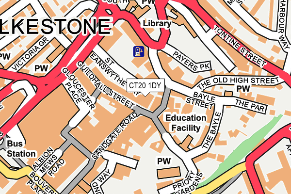 CT20 1DY map - OS OpenMap – Local (Ordnance Survey) CT20 1DY map - OS OpenMap – Local (Ordnance Survey)