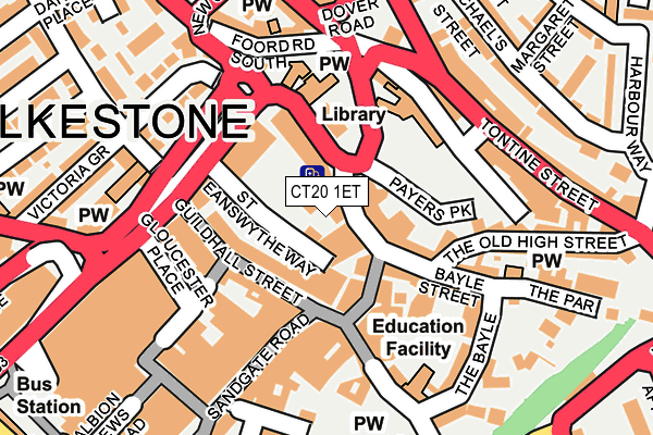 CT20 1ET map - OS OpenMap – Local (Ordnance Survey) CT20 1ET map - OS OpenMap – Local (Ordnance Survey)