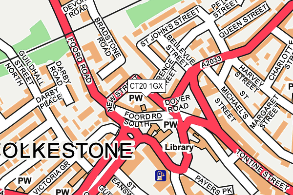 CT20 1GX map - OS OpenMap – Local (Ordnance Survey) CT20 1GX map - OS OpenMap – Local (Ordnance Survey)