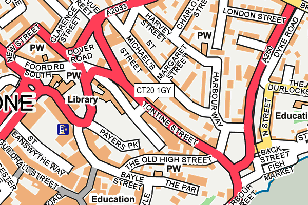 CT20 1GY map - OS OpenMap – Local (Ordnance Survey) CT20 1GY map - OS OpenMap – Local (Ordnance Survey)