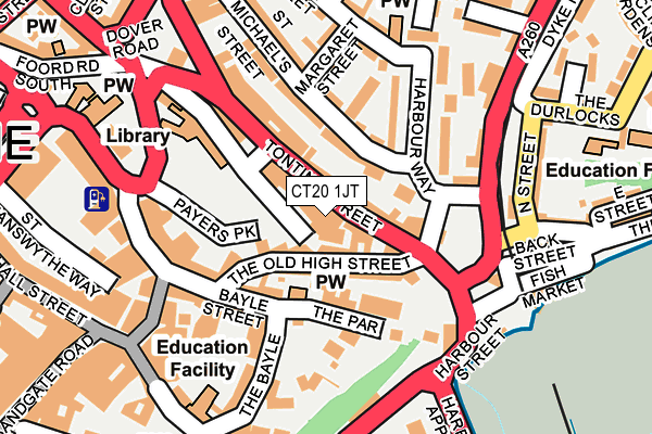 CT20 1JT map - OS OpenMap – Local (Ordnance Survey) CT20 1JT map - OS OpenMap – Local (Ordnance Survey)