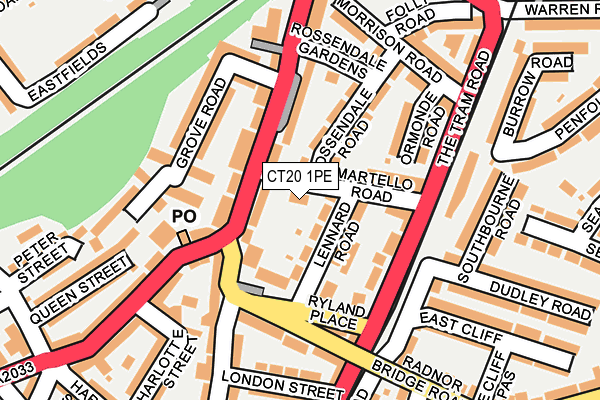 CT20 1PE map - OS OpenMap – Local (Ordnance Survey) CT20 1PE map - OS OpenMap – Local (Ordnance Survey)