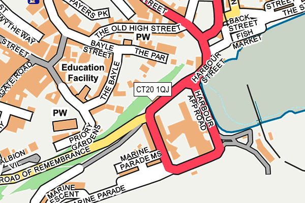 CT20 1QJ map - OS OpenMap – Local (Ordnance Survey) CT20 1QJ map - OS OpenMap – Local (Ordnance Survey)