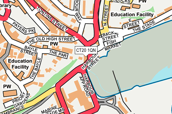 CT20 1QN map - OS OpenMap – Local (Ordnance Survey) CT20 1QN map - OS OpenMap – Local (Ordnance Survey)