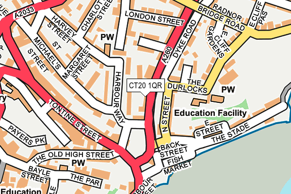 CT20 1QR map - OS OpenMap – Local (Ordnance Survey) CT20 1QR map - OS OpenMap – Local (Ordnance Survey)