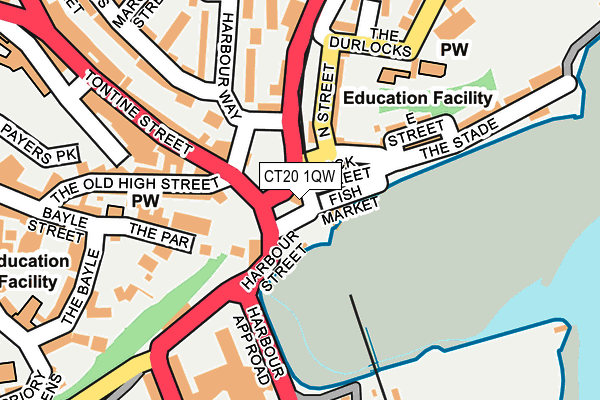 CT20 1QW map - OS OpenMap – Local (Ordnance Survey) CT20 1QW map - OS OpenMap – Local (Ordnance Survey)