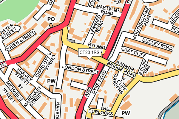 CT20 1RS map - OS OpenMap – Local (Ordnance Survey) CT20 1RS map - OS OpenMap – Local (Ordnance Survey)