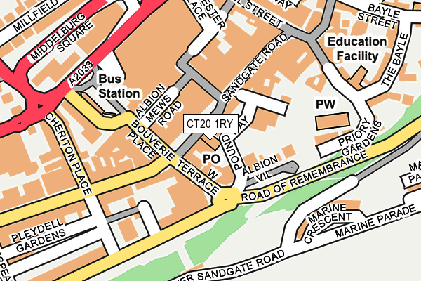 CT20 1RY map - OS OpenMap – Local (Ordnance Survey) CT20 1RY map - OS OpenMap – Local (Ordnance Survey)