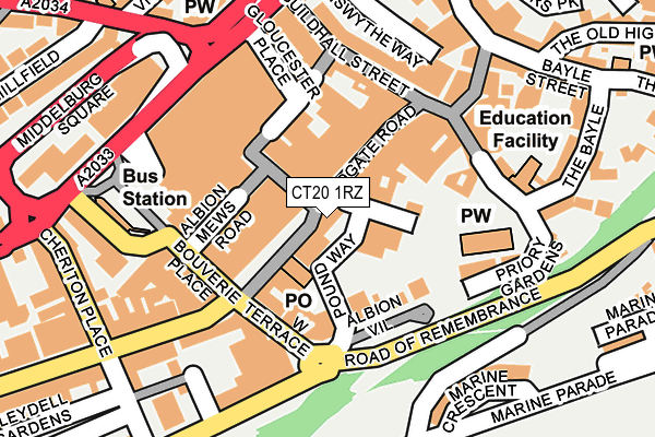 CT20 1RZ map - OS OpenMap – Local (Ordnance Survey) CT20 1RZ map - OS OpenMap – Local (Ordnance Survey)