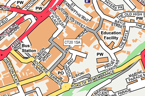 CT20 1SA map - OS OpenMap – Local (Ordnance Survey) CT20 1SA map - OS OpenMap – Local (Ordnance Survey)