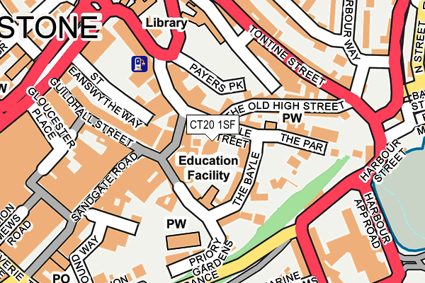 CT20 1SF map - OS OpenMap – Local (Ordnance Survey) CT20 1SF map - OS OpenMap – Local (Ordnance Survey)