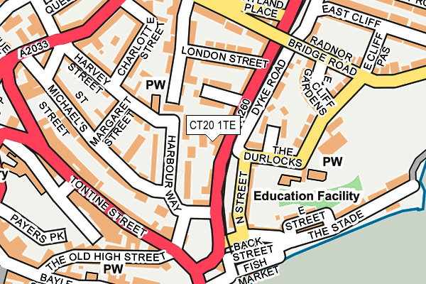 CT20 1TE map - OS OpenMap – Local (Ordnance Survey) CT20 1TE map - OS OpenMap – Local (Ordnance Survey)