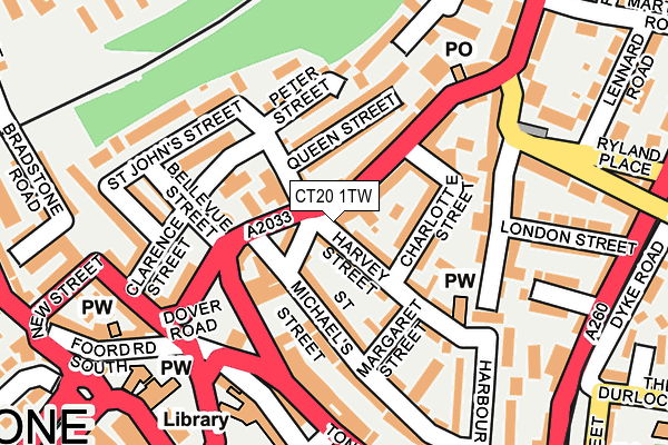 CT20 1TW map - OS OpenMap – Local (Ordnance Survey) CT20 1TW map - OS OpenMap – Local (Ordnance Survey)