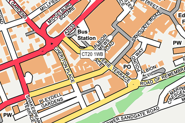 CT20 1WB map - OS OpenMap – Local (Ordnance Survey) CT20 1WB map - OS OpenMap – Local (Ordnance Survey)