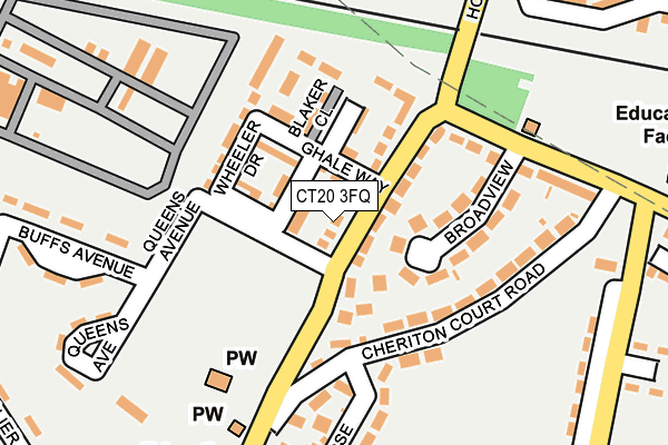 CT20 3FQ map - OS OpenMap – Local (Ordnance Survey) CT20 3FQ map - OS OpenMap – Local (Ordnance Survey)