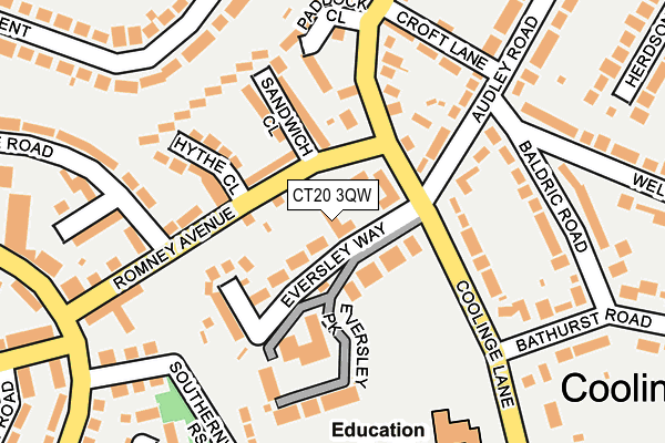 CT20 3QW map - OS OpenMap – Local (Ordnance Survey) CT20 3QW map - OS OpenMap – Local (Ordnance Survey)