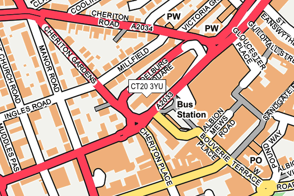 CT20 3YU map - OS OpenMap – Local (Ordnance Survey) CT20 3YU map - OS OpenMap – Local (Ordnance Survey)