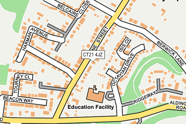 CT21 4JZ map - OS OpenMap – Local (Ordnance Survey) CT21 4JZ map - OS OpenMap – Local (Ordnance Survey)