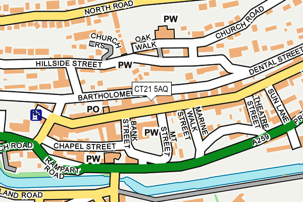 CT21 5AQ map - OS OpenMap – Local (Ordnance Survey) CT21 5AQ map - OS OpenMap – Local (Ordnance Survey)