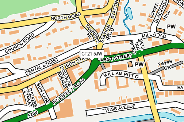 CT21 5JW map - OS OpenMap – Local (Ordnance Survey) CT21 5JW map - OS OpenMap – Local (Ordnance Survey)