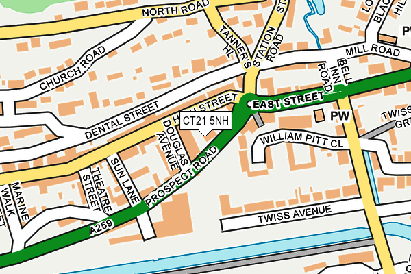 CT21 5NH map - OS OpenMap – Local (Ordnance Survey)