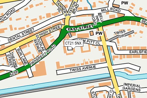 CT21 5NX map - OS OpenMap – Local (Ordnance Survey)
