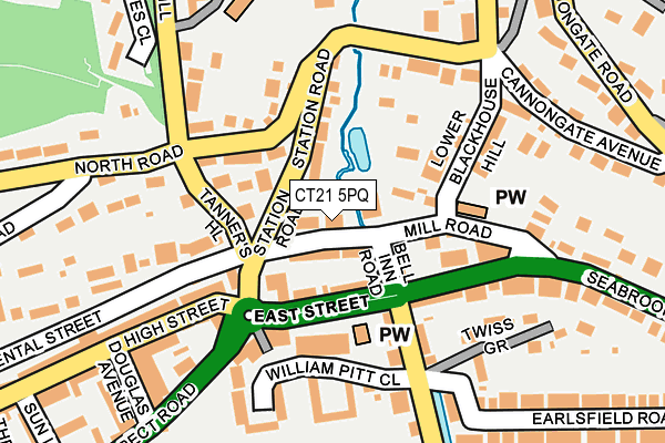 CT21 5PQ map - OS OpenMap – Local (Ordnance Survey) CT21 5PQ map - OS OpenMap – Local (Ordnance Survey)