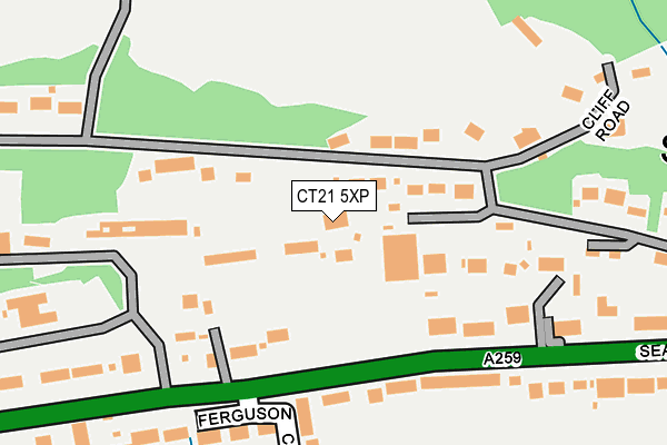 CT21 5XP map - OS OpenMap – Local (Ordnance Survey) CT21 5XP map - OS OpenMap – Local (Ordnance Survey)