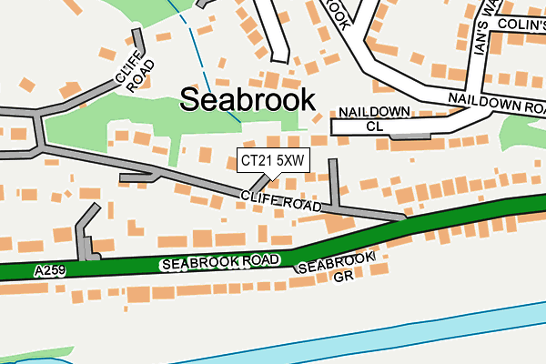 CT21 5XW map - OS OpenMap – Local (Ordnance Survey) CT21 5XW map - OS OpenMap – Local (Ordnance Survey)