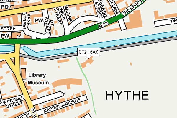 CT21 6AX map - OS OpenMap – Local (Ordnance Survey)