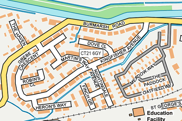 CT21 6GY map - OS OpenMap – Local (Ordnance Survey)