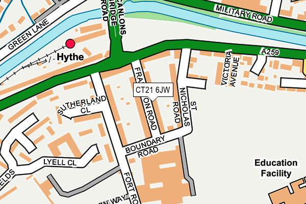 CT21 6JW map - OS OpenMap – Local (Ordnance Survey) CT21 6JW map - OS OpenMap – Local (Ordnance Survey)