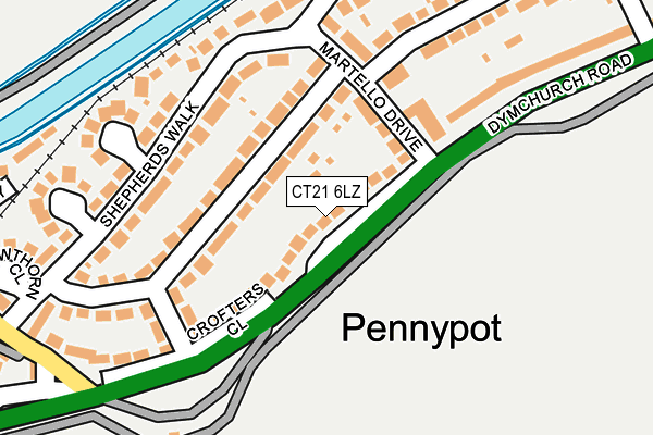 CT21 6LZ map - OS OpenMap – Local (Ordnance Survey)