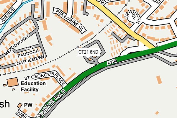 CT21 6ND map - OS OpenMap – Local (Ordnance Survey) CT21 6ND map - OS OpenMap – Local (Ordnance Survey)