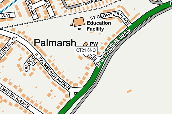 CT21 6NQ map - OS OpenMap – Local (Ordnance Survey) CT21 6NQ map - OS OpenMap – Local (Ordnance Survey)