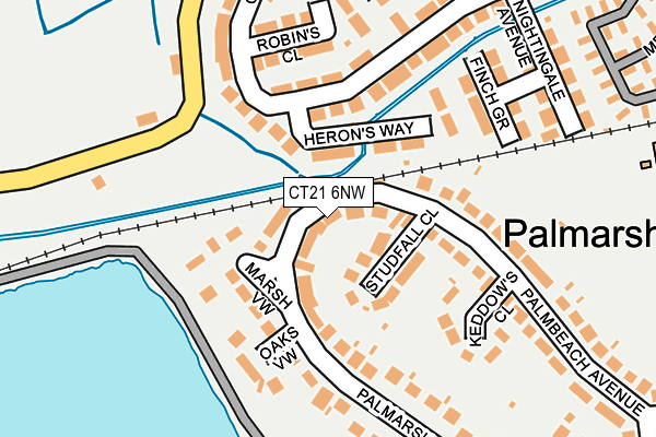 CT21 6NW map - OS OpenMap – Local (Ordnance Survey) CT21 6NW map - OS OpenMap – Local (Ordnance Survey)
