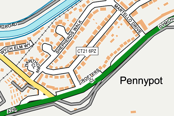 CT21 6PZ map - OS OpenMap – Local (Ordnance Survey) CT21 6PZ map - OS OpenMap – Local (Ordnance Survey)