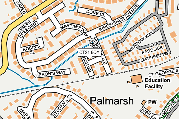 CT21 6QY map - OS OpenMap – Local (Ordnance Survey) CT21 6QY map - OS OpenMap – Local (Ordnance Survey)