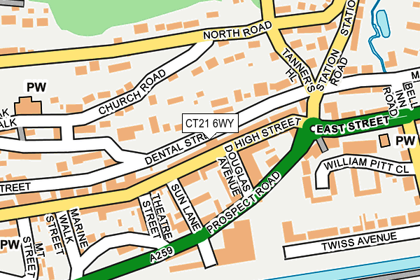 CT21 6WY map - OS OpenMap – Local (Ordnance Survey) CT21 6WY map - OS OpenMap – Local (Ordnance Survey)