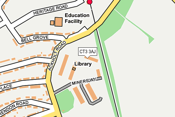 CT3 3AJ map - OS OpenMap – Local (Ordnance Survey) CT3 3AJ map - OS OpenMap – Local (Ordnance Survey)