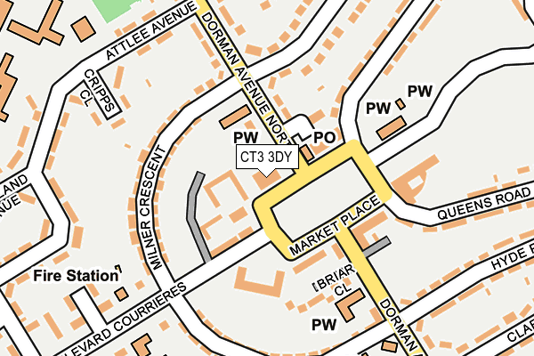 CT3 3DY map - OS OpenMap – Local (Ordnance Survey) CT3 3DY map - OS OpenMap – Local (Ordnance Survey)