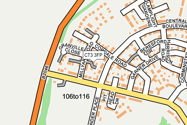 CT3 3FP map - OS OpenMap – Local (Ordnance Survey) CT3 3FP map - OS OpenMap – Local (Ordnance Survey)