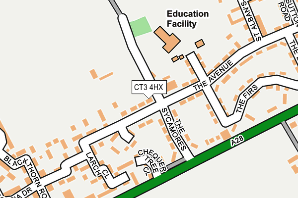CT3 4HX map - OS OpenMap – Local (Ordnance Survey) CT3 4HX map - OS OpenMap – Local (Ordnance Survey)