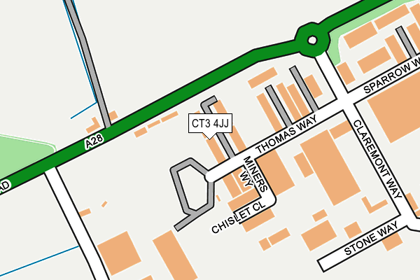 CT3 4JJ map - OS OpenMap – Local (Ordnance Survey) CT3 4JJ map - OS OpenMap – Local (Ordnance Survey)