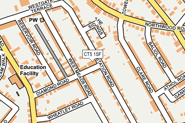CT5 1SF map - OS OpenMap – Local (Ordnance Survey) CT5 1SF map - OS OpenMap – Local (Ordnance Survey)
