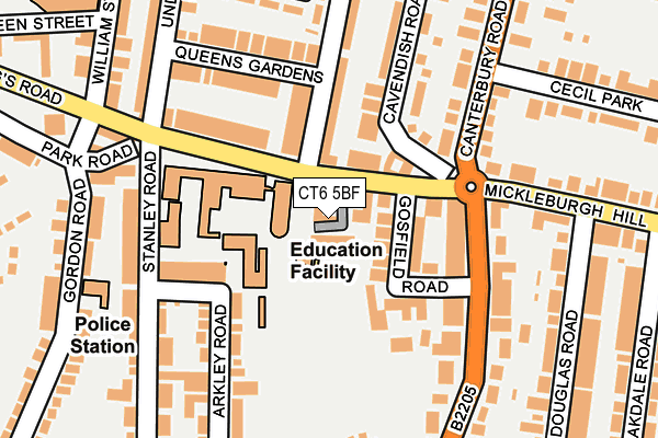 CT6 5BF map - OS OpenMap – Local (Ordnance Survey) CT6 5BF map - OS OpenMap – Local (Ordnance Survey)