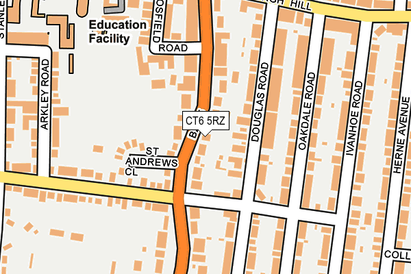 CT6 5RZ map - OS OpenMap – Local (Ordnance Survey) CT6 5RZ map - OS OpenMap – Local (Ordnance Survey)