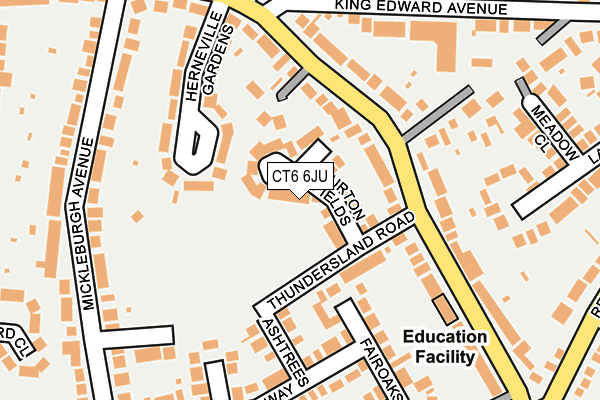 CT6 6JU map - OS OpenMap – Local (Ordnance Survey) CT6 6JU map - OS OpenMap – Local (Ordnance Survey)