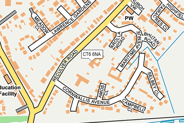 CT6 6NA map - OS OpenMap – Local (Ordnance Survey) CT6 6NA map - OS OpenMap – Local (Ordnance Survey)