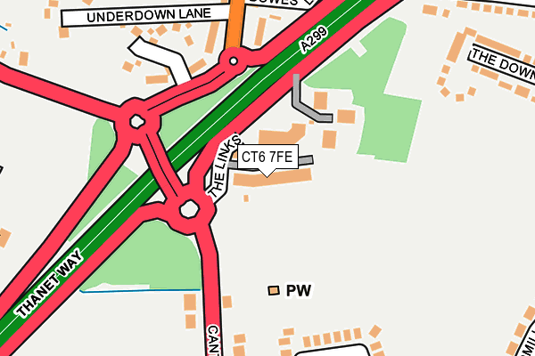CT6 7FE map - OS OpenMap – Local (Ordnance Survey)